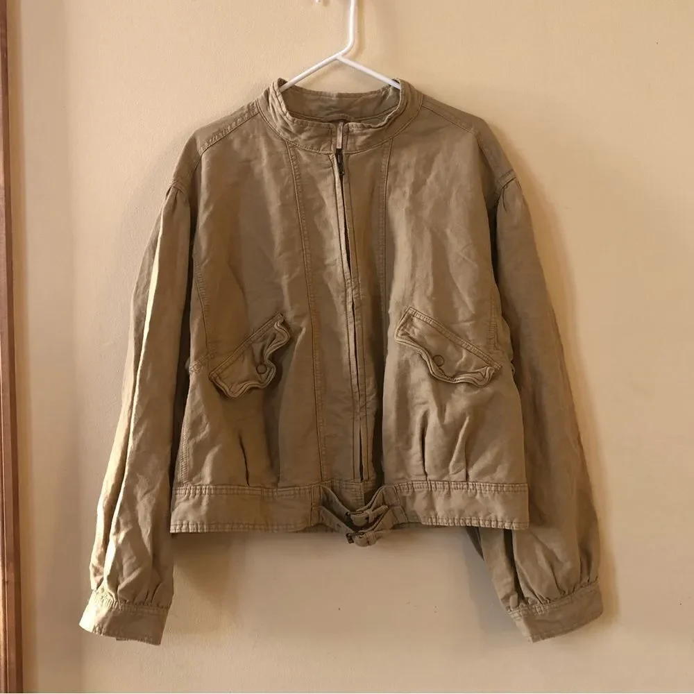 Free People Poet Dolman Tan Twill Jacket